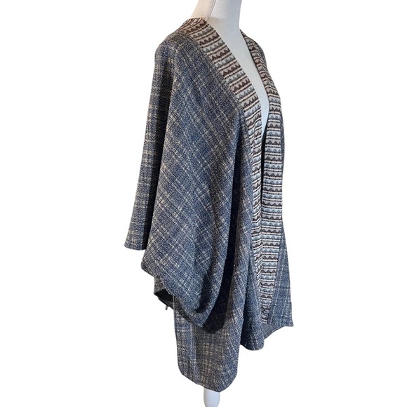 Hayden Los Angeles Cardigan Plus Size 1XL/2XL Tweed Lagenlook Slouchy Boho Blue - Picture 3 of 8